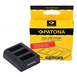 Trojni USB Polnilec za GoPro HERO12, HERO11, HERO10 Black kamere