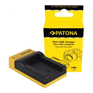 Slim micro-USB polnilec baterije za Canon BP-808 - Patona